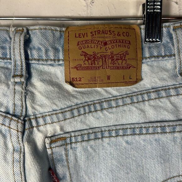 Vintage 90s Levis 512 Slim Taper High Waist Mom Blue Jeans Womens 11 Long Light - Picture 3 of 9